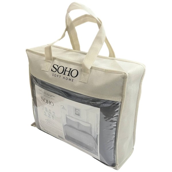 Фото - Комплект постільної білизни SOHO 200х220 Light gray/Dark gray (03-BT-7173-Gray)